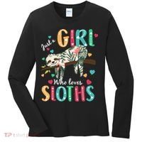Just A Girl Who Loves Sloths Women's Long Sleeve Shirt thumb 0