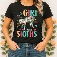 Just A Girl Who Loves Sloths Women's T-Shirt thumb 2