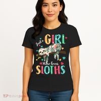 Just A Girl Who Loves Sloths Women's T-Shirt thumb 4