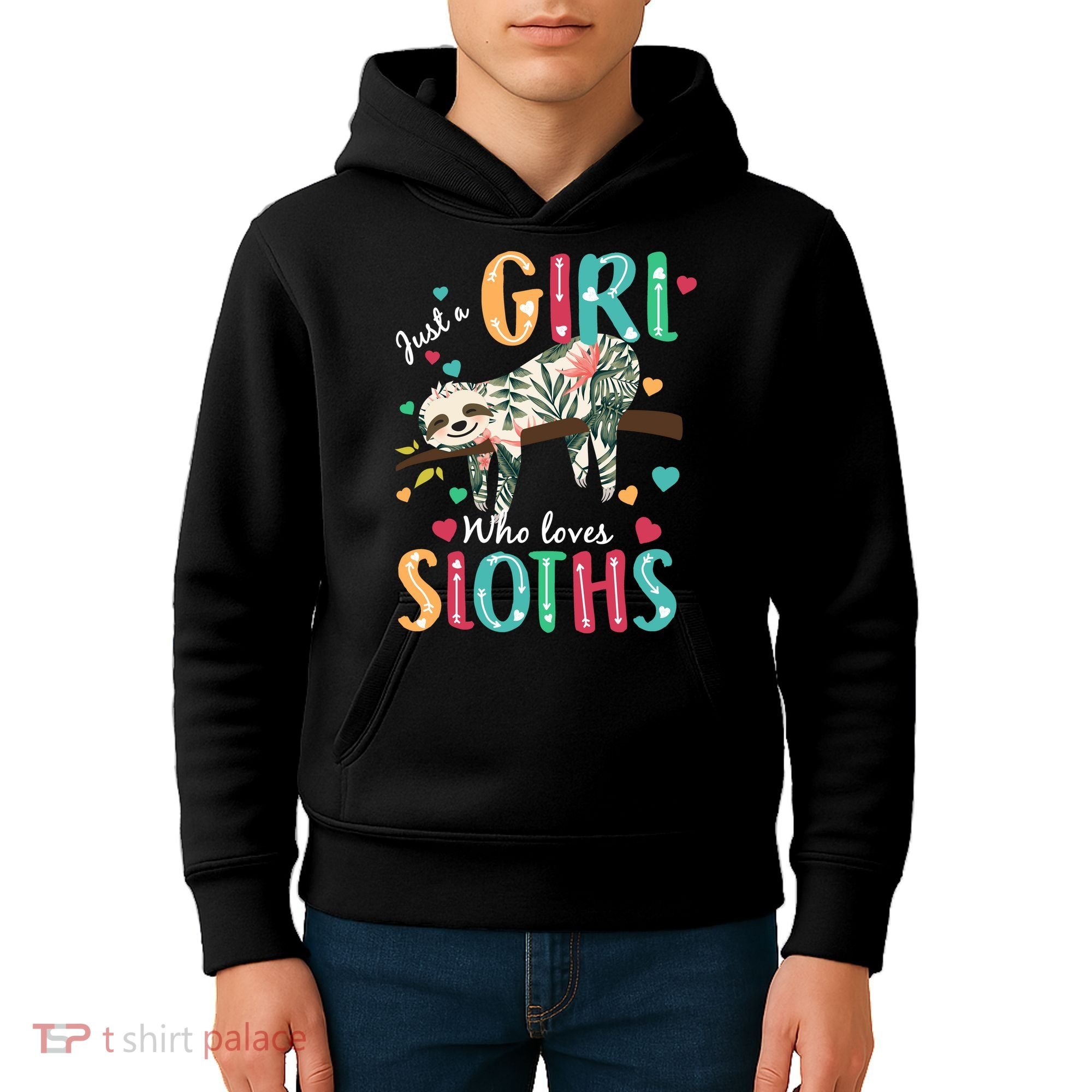 Just A Girl Who Loves Sloths Kids Hoodie