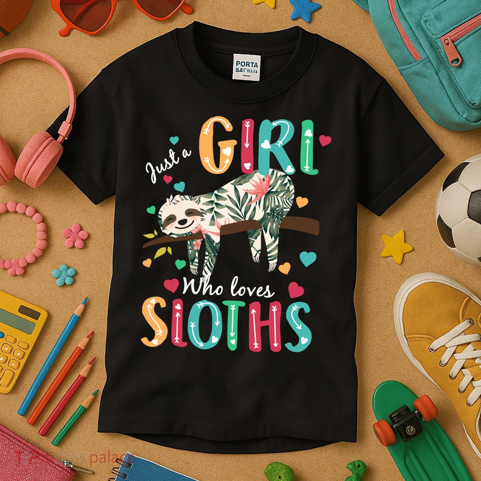 Just A Girl Who Loves Sloths Kids T-Shirt