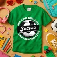 Just A Girl Who Loves Soccer Kids T-Shirt thumb 3