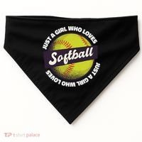 Just A Girl Who Loves Softball USA-Made Doggie Bandana thumb 0