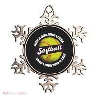 Just A Girl Who Loves Softball Ornament thumb 0