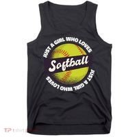 Just A Girl Who Loves Softball Tank Top thumb 0