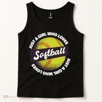 Just A Girl Who Loves Softball Tank Top thumb 2