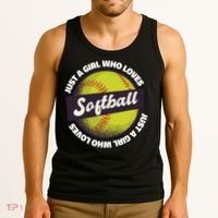 Just A Girl Who Loves Softball Tank Top thumb 3