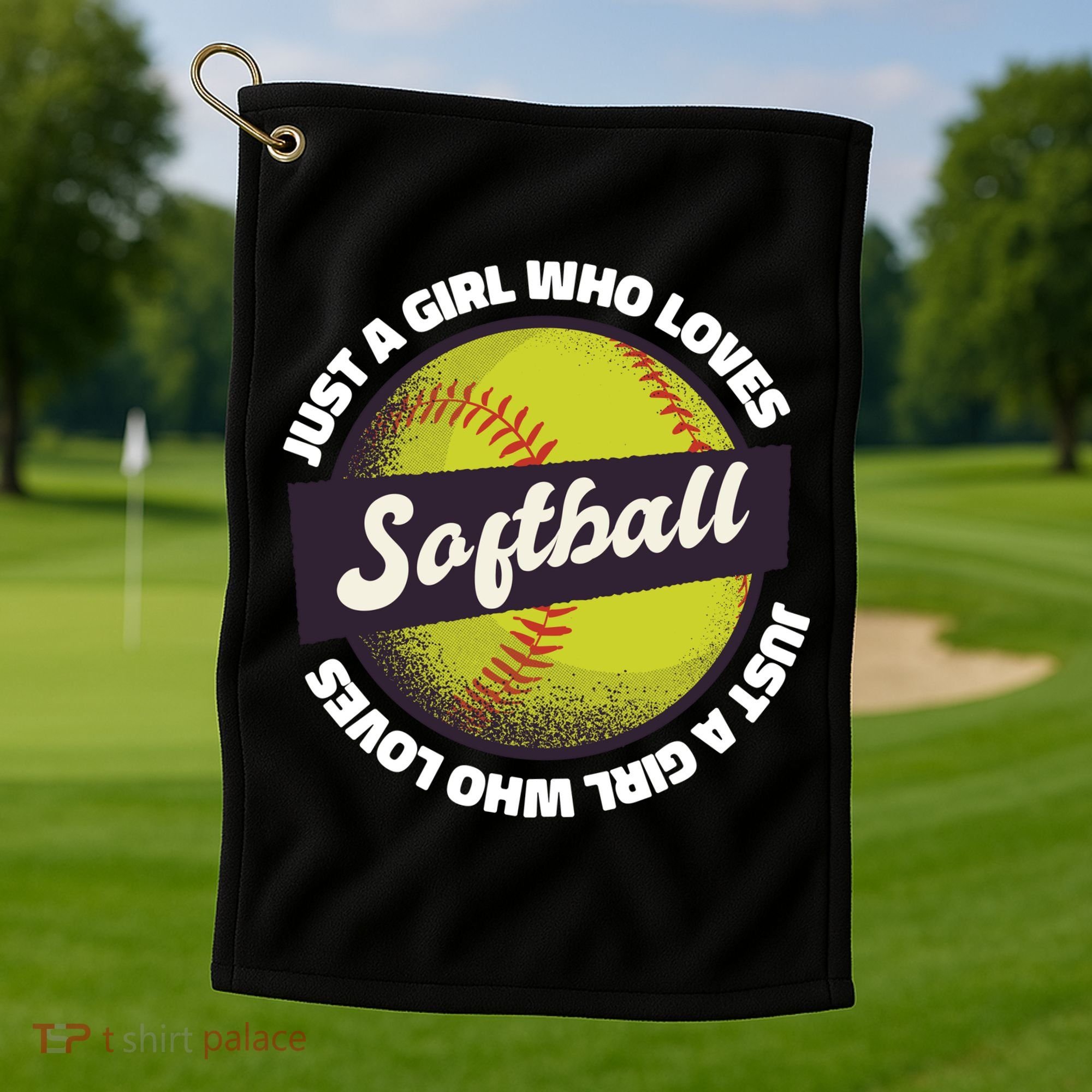 Just A Girl Who Loves Softball Golf Towel