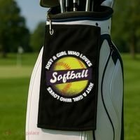 Just A Girl Who Loves Softball Golf Towel thumb 2