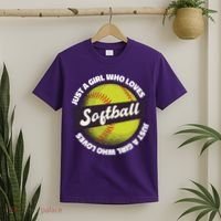 Just A Girl Who Loves Softball T-Shirt thumb 2