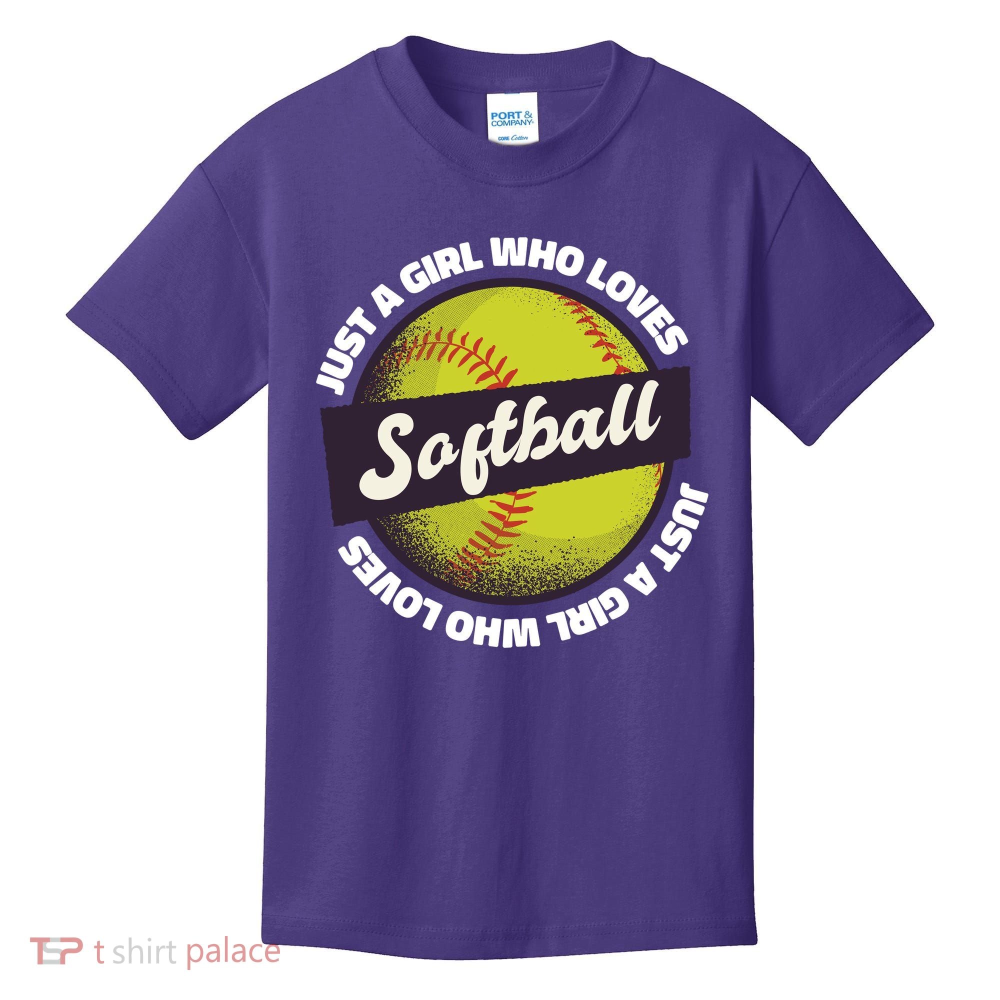 Just A Girl Who Loves Softball Kids T-Shirt