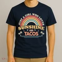 Just A Girl Who Loves Sunshine And Tacos T-Shirt thumb 3