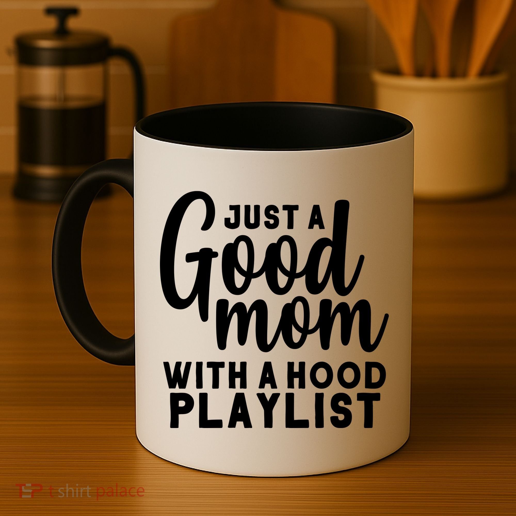 Just A Good Mom With A Hood Playlist Coffee Mug