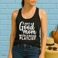 Just A Good Mom With A Hood Playlist Women's Tank Top thumb 2
