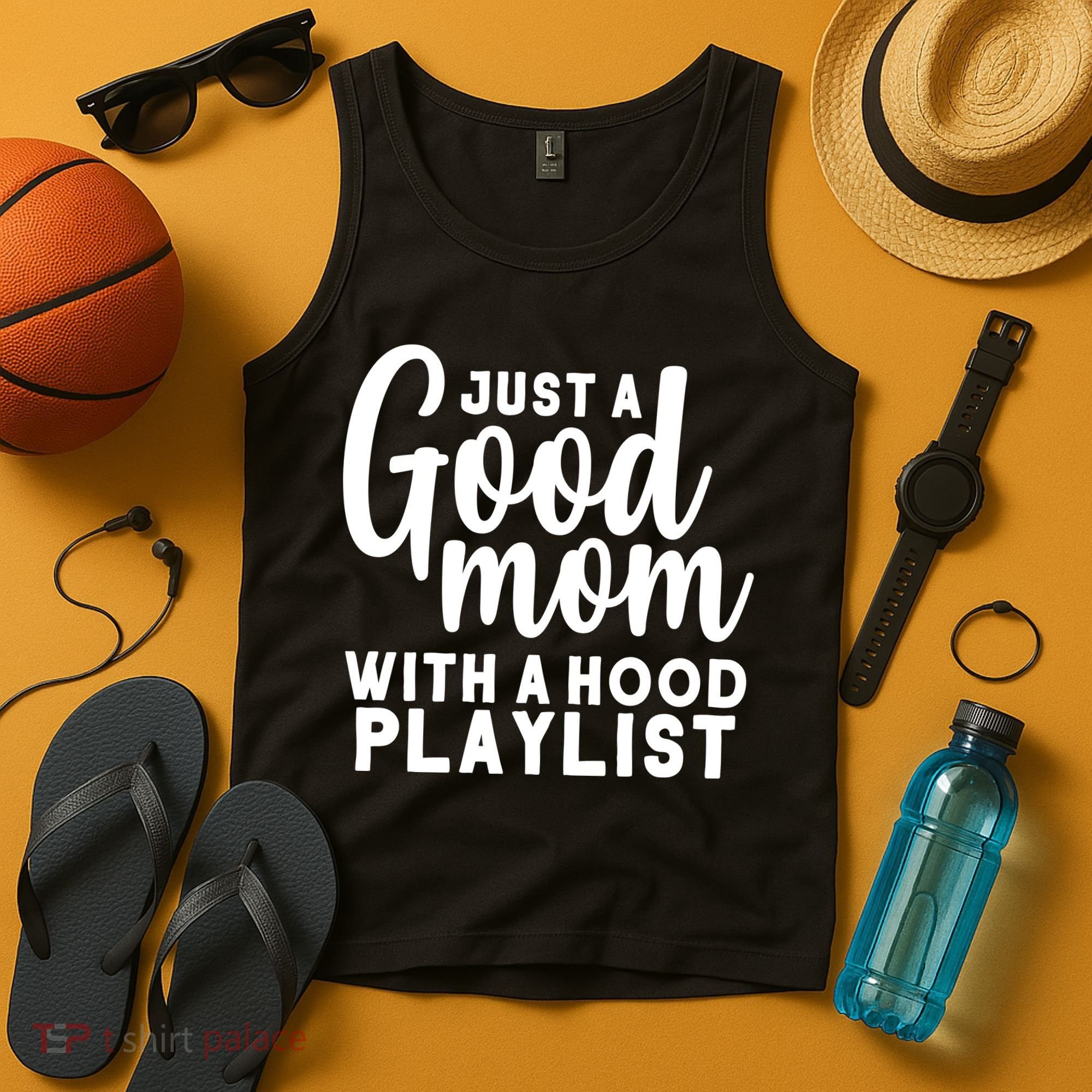 Just A Good Mom With A Hood Playlist Tank Top