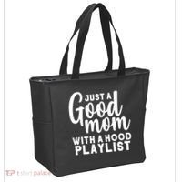 Just A Good Mom With A Hood Playlist Tote Bag thumb 2