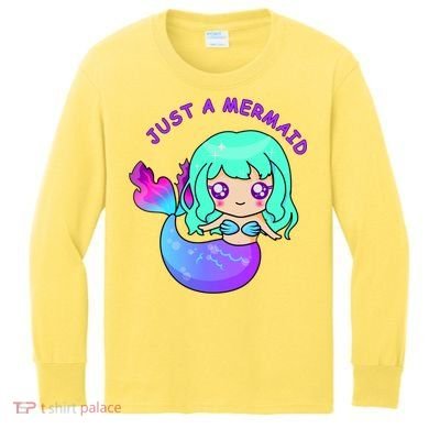 Just A Mermaid Kids Long Sleeve Shirt