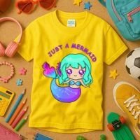 Just A Mermaid Kids T-Shirt thumb 3
