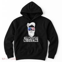 Just A Regular Dad Trying Not To Raise Liberals Hipster Dad Hoodie thumb 0