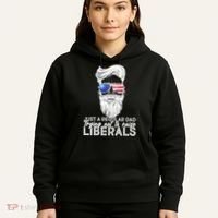 Just A Regular Dad Trying Not To Raise Liberals Hipster Dad Hoodie thumb 5