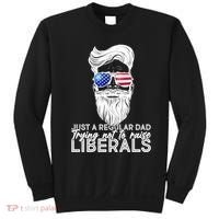 Just A Regular Dad Trying Not To Raise Liberals Hipster Dad Sweatshirt thumb 0
