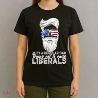Just A Regular Dad Trying Not To Raise Liberals Hipster Dad T-Shirt thumb 4