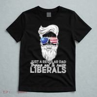 Just A Regular Dad Trying Not To Raise Liberals Hipster Dad T-Shirt thumb 5