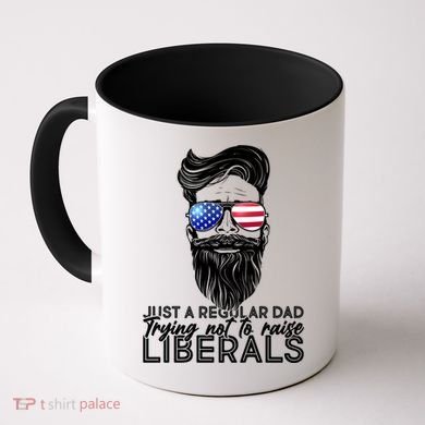 Just A Regular Dad Trying Not To Raise Liberals Hipster Dad Coffee Mug