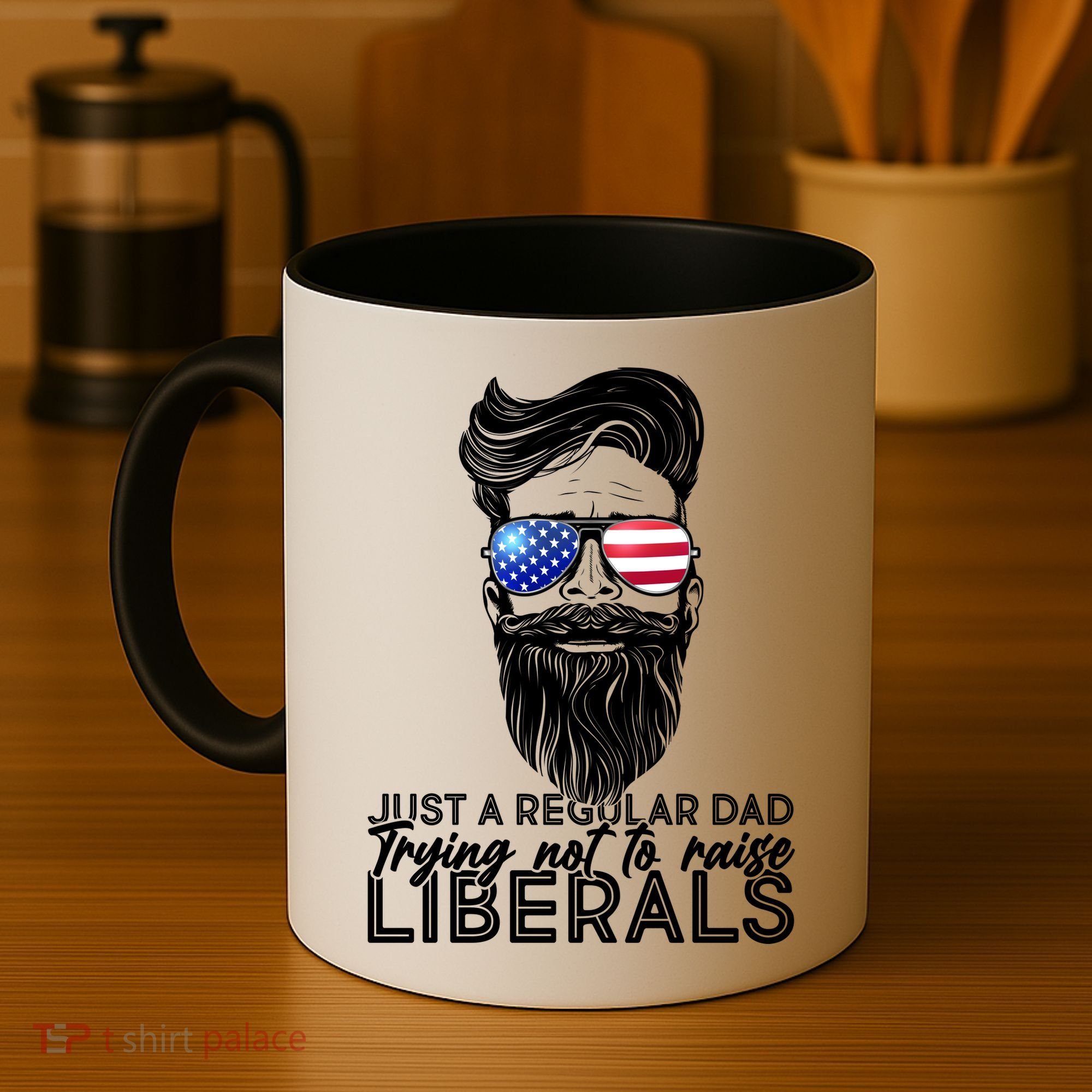 Just A Regular Dad Trying Not To Raise Liberals Hipster Dad Coffee Mug