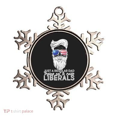 Just A Regular Dad Trying Not To Raise Liberals Hipster Dad Ornament