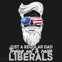 Just A Regular Dad Trying Not To Raise Liberals Hipster Dad Ornament thumb 1