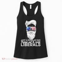 Just A Regular Dad Trying Not To Raise Liberals Hipster Dad Women's Tank Top thumb 0