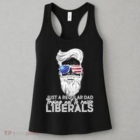 Just A Regular Dad Trying Not To Raise Liberals Hipster Dad Women's Tank Top thumb 3