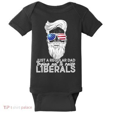 Just A Regular Dad Trying Not To Raise Liberals Hipster Dad Baby Bodysuit