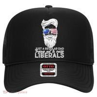 Just A Regular Dad Trying Not To Raise Liberals Hipster Dad Hat thumb 0