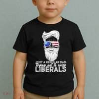 Just A Regular Dad Trying Not To Raise Liberals Hipster Dad Toddler T-Shirt thumb 2