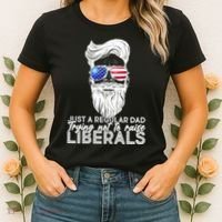 Just A Regular Dad Trying Not To Raise Liberals Hipster Dad Women's T-Shirt thumb 2