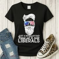 Just A Regular Dad Trying Not To Raise Liberals Hipster Dad Women's T-Shirt thumb 3