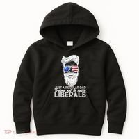 Just A Regular Dad Trying Not To Raise Liberals Hipster Dad Kids Hoodie thumb 0