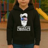Just A Regular Dad Trying Not To Raise Liberals Hipster Dad Kids Hoodie thumb 3