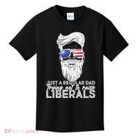 Just A Regular Dad Trying Not To Raise Liberals Hipster Dad Kids T-Shirt thumb 0