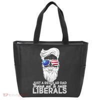 Just A Regular Dad Trying Not To Raise Liberals Hipster Dad Tote Bag thumb 0