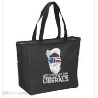 Just A Regular Dad Trying Not To Raise Liberals Hipster Dad Tote Bag thumb 2