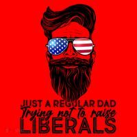 Just A Regular Dad Trying Not To Raise Liberals Hipster Dad Santa Hat thumb 1