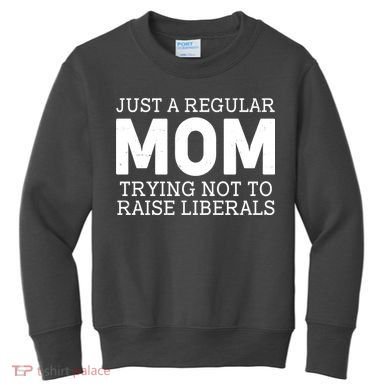 Just A Regular Mom Trying Not To Raise Liberals Kids Sweatshirt