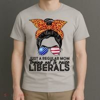 Just A Regular Mom Trying Not To Raise Liberals Hipster Mom T-Shirt thumb 3