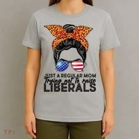 Just A Regular Mom Trying Not To Raise Liberals Hipster Mom T-Shirt thumb 4