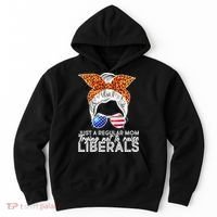 Just A Regular Mom Trying Not To Raise Liberals Hipster Mom Hoodie thumb 0