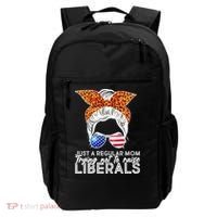 Just A Regular Mom Trying Not To Raise Liberals Hipster Mom Backpack thumb 0