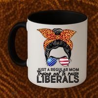 Just A Regular Mom Trying Not To Raise Liberals Hipster Mom Coffee Mug thumb 2